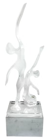 Modern Abstract Lucite Dancing Couple Sculpture