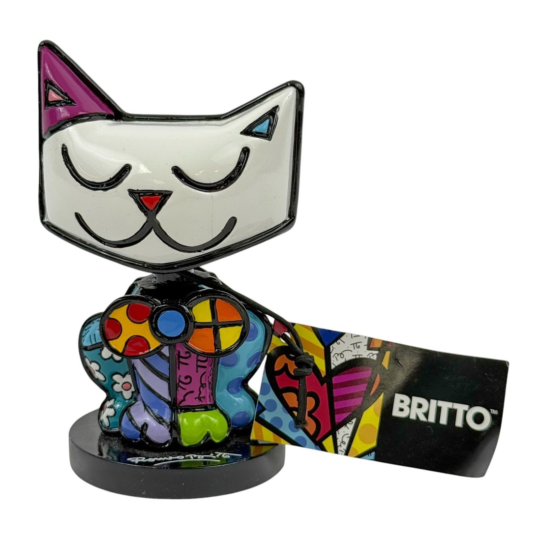 Romero Britto Sitting Cat Bobble-Head Figurine (1 of 4)