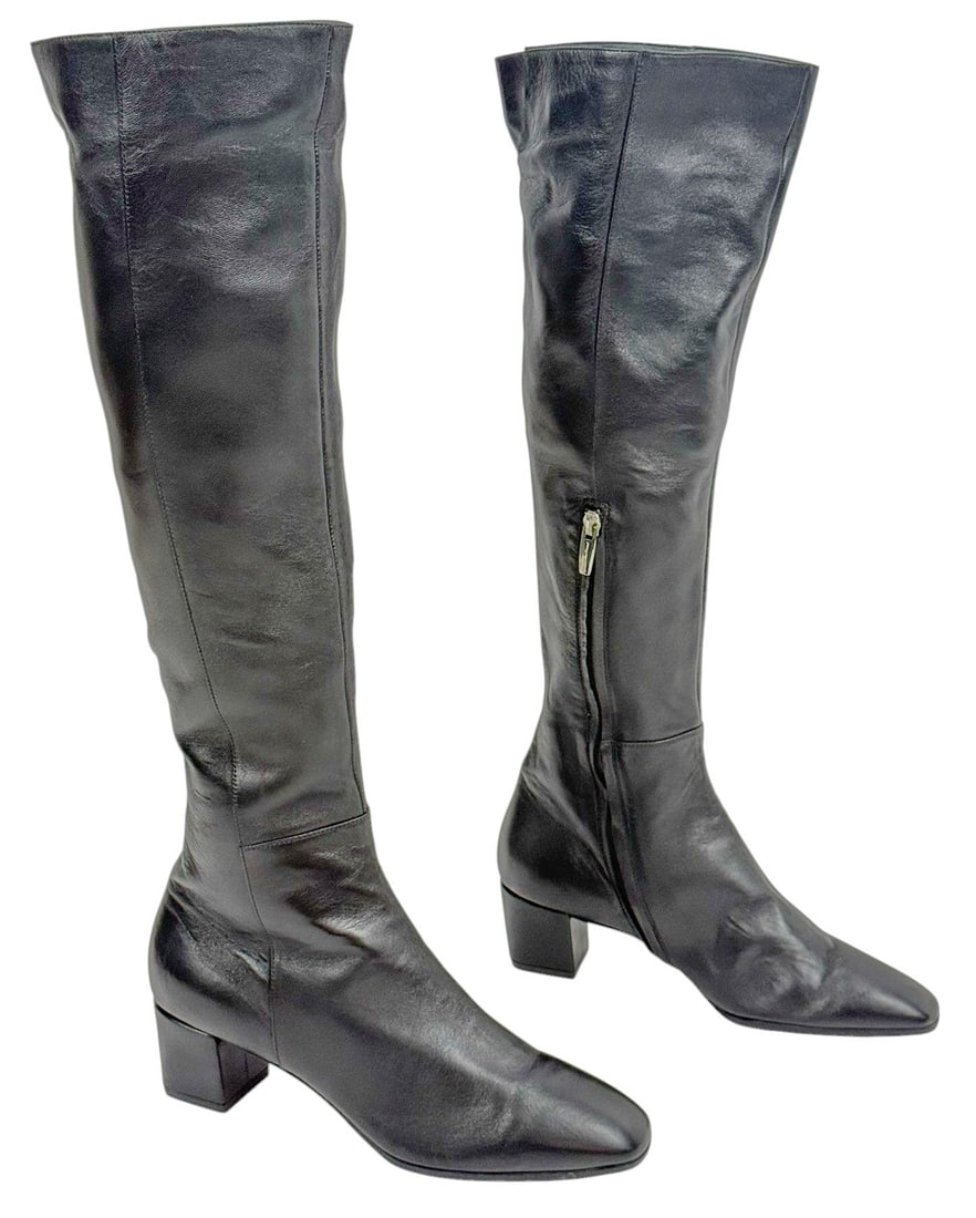 Gianvito Rossi Black Leather Knee-High Boots Sz 37 (1 of 7)