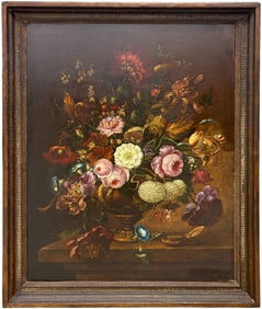 Antique Still Life Oil Painting on Canvas SIGNED