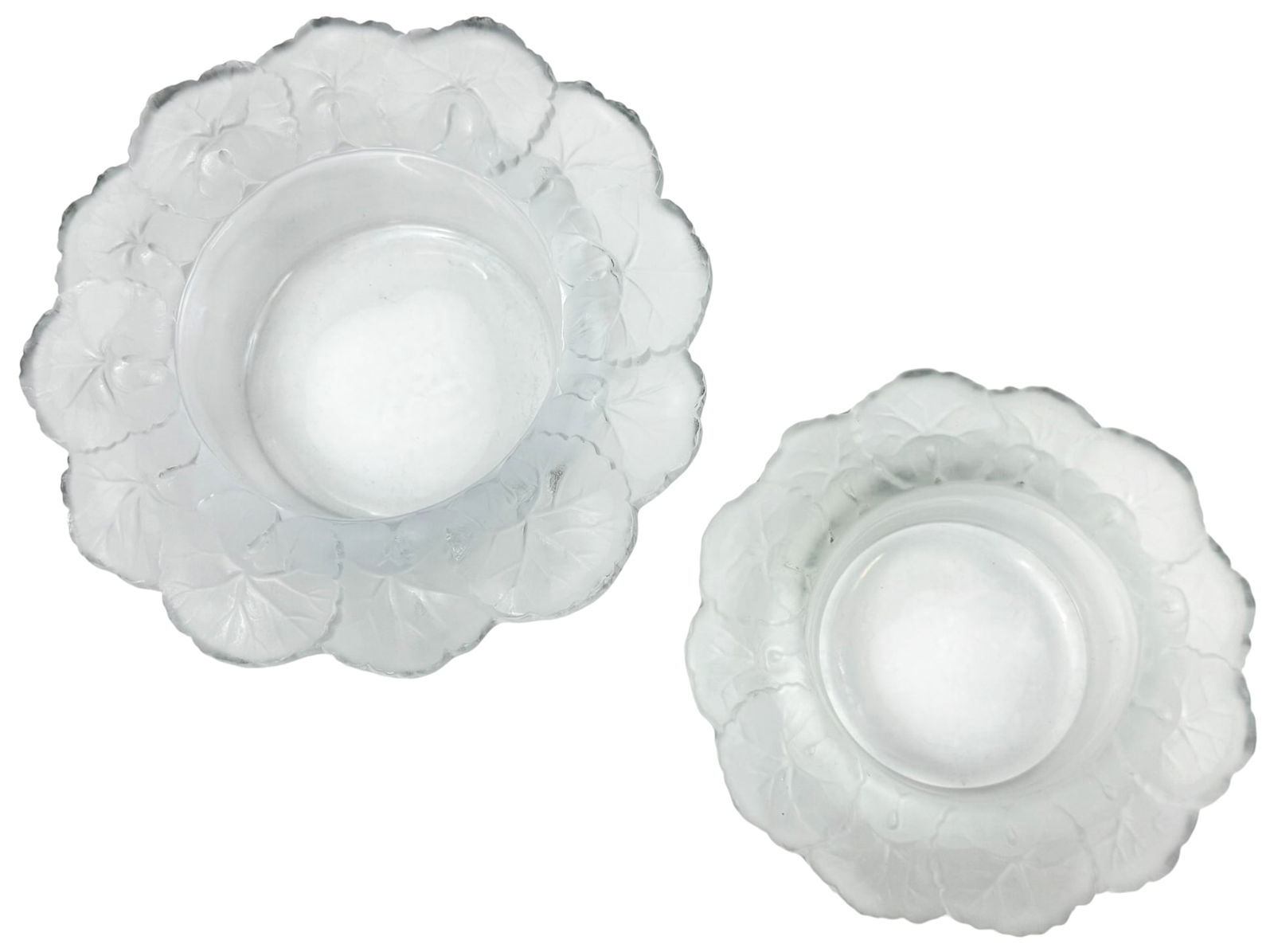 Lalique French Crystal 'Nemours' Bowls 2pc SET (1 of 3)