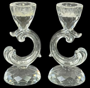 Pair of Swarovski Cut Crystal Candlestick Holders