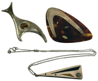 Mexican Sterling Silver Jewelry Suite 3pc LOT