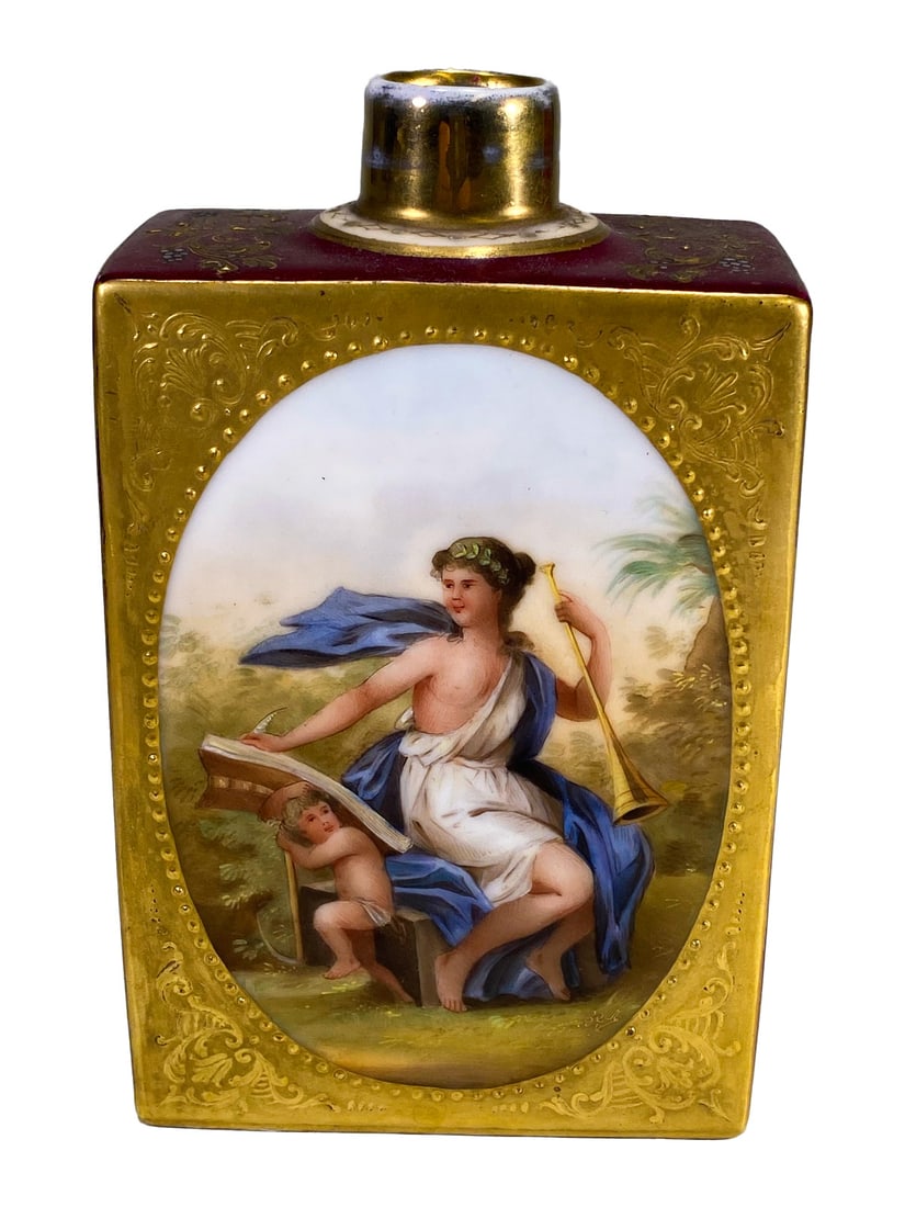19th C. Royal Vienna Hand Painted Porcelain Bottle (1 of 7)