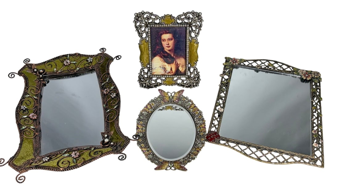 Jay Strongwater Style Trays & Picture Frame 4pcs (1 of 12)