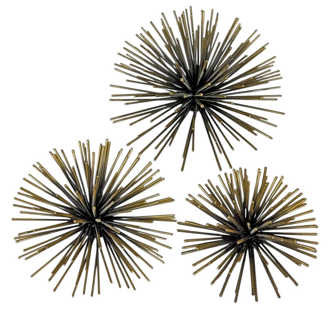 Mid-Century Modern Brass Sputnik Sculptures 3pcs (1 of 4)