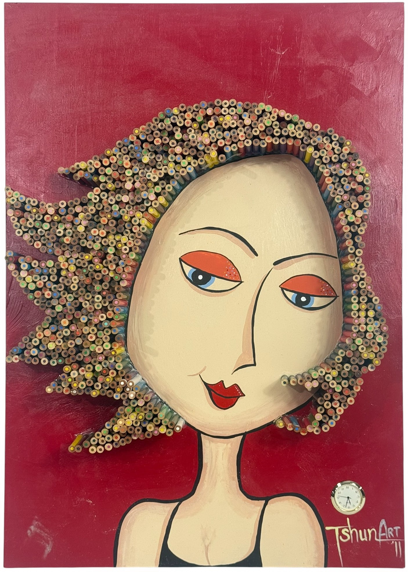 Tshun Pop Art Hand Painted Mixed Media on Board (1 of 8)