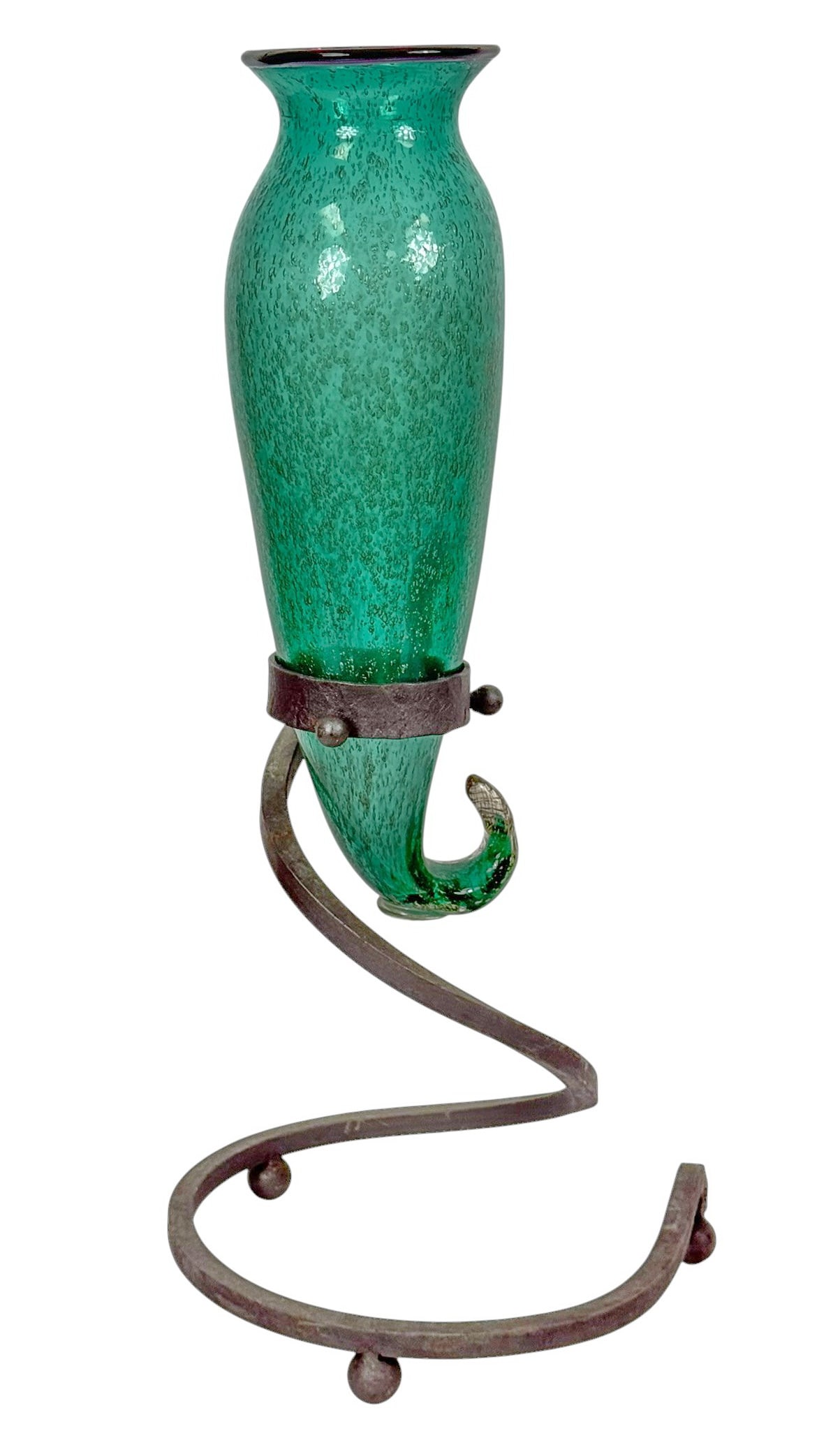 Cheli Italian Hand-Blown Art Glass Vase w/ Stand (1 of 7)