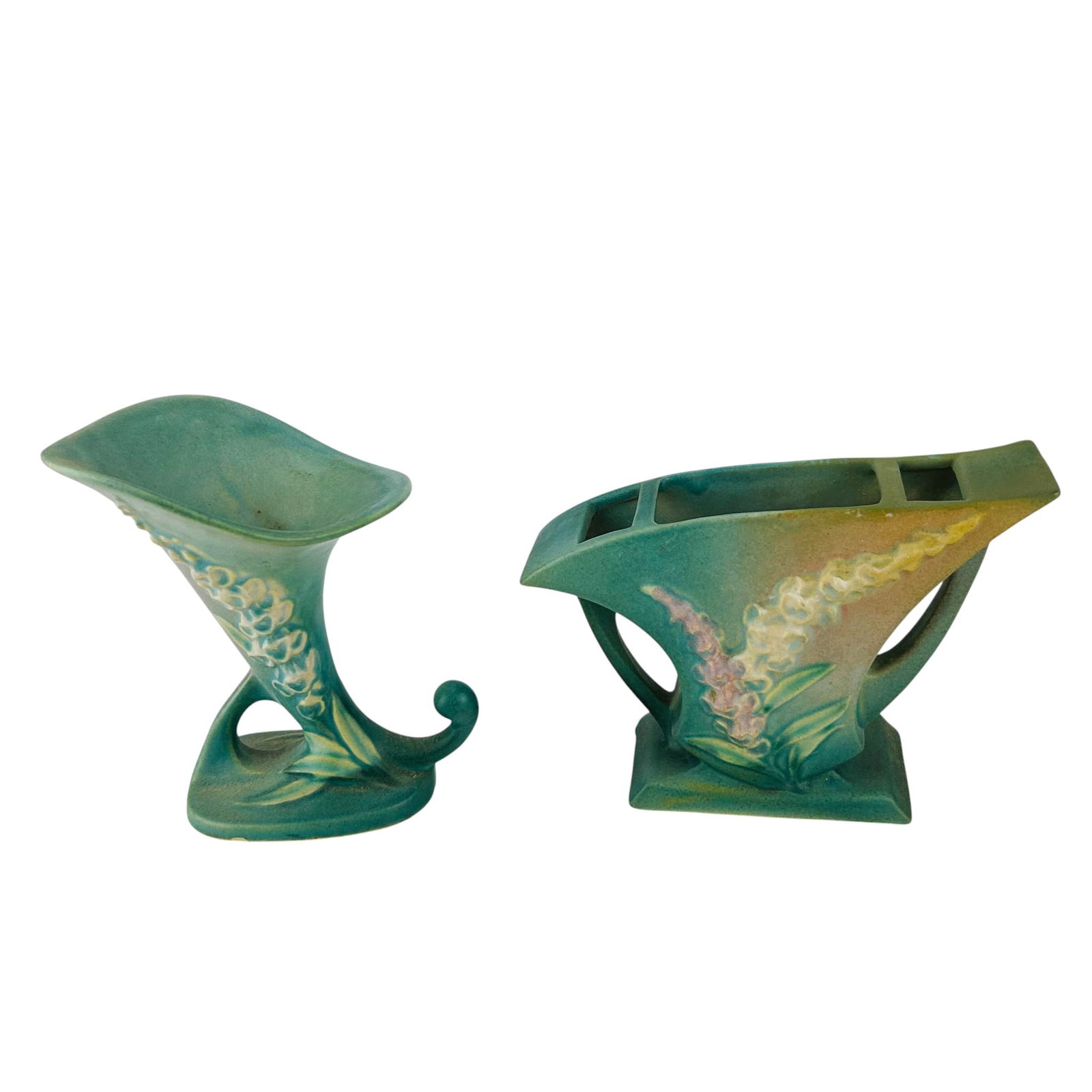 Roseville Art Pottery Foxglove Cornucopia & Vase (1 of 6)