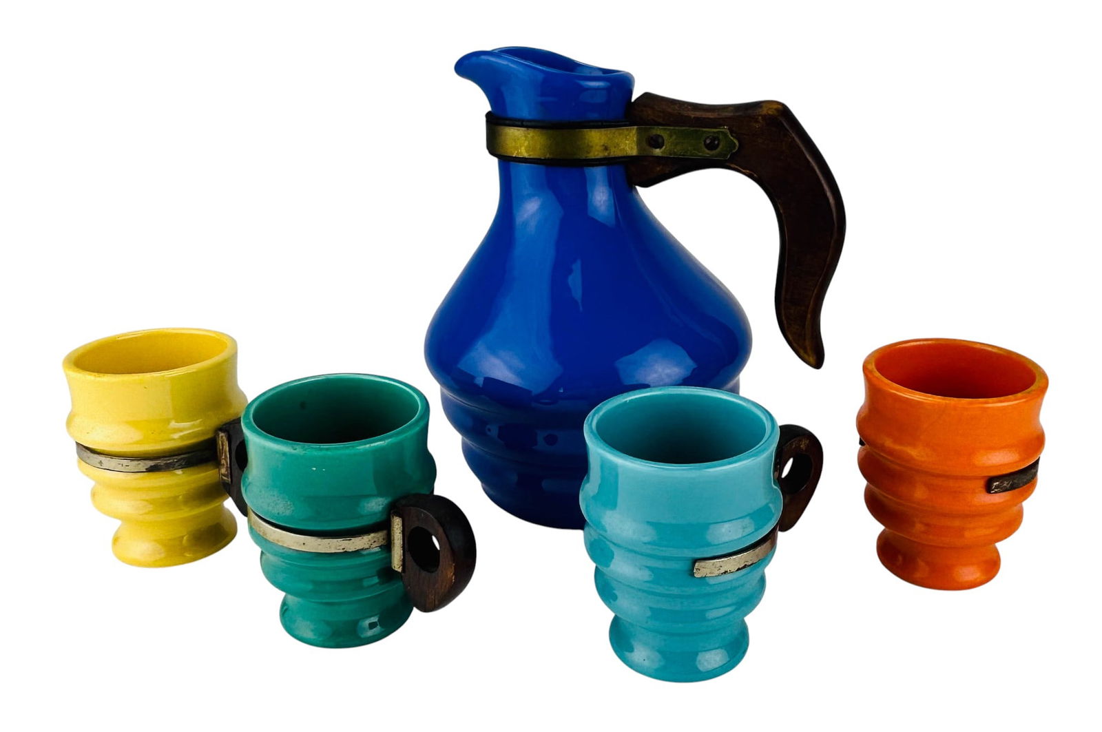 Metlox Poppy Trail Wood Handle Carafe & Mugs 5pc (1 of 6)
