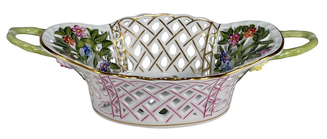 Herend Rothschild Bird Openwork Porcelain Tray (1 of 7)