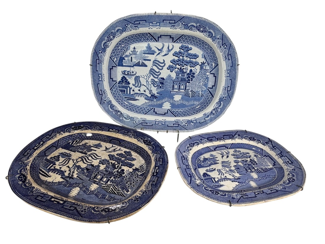 English Staffordshire Ironstone Trays 3pc LOT (1 of 9)