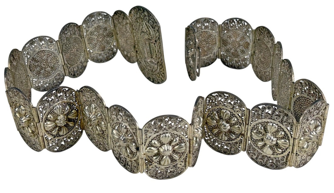 Vintage Egyptian Silver Filigree Belt (1 of 7)