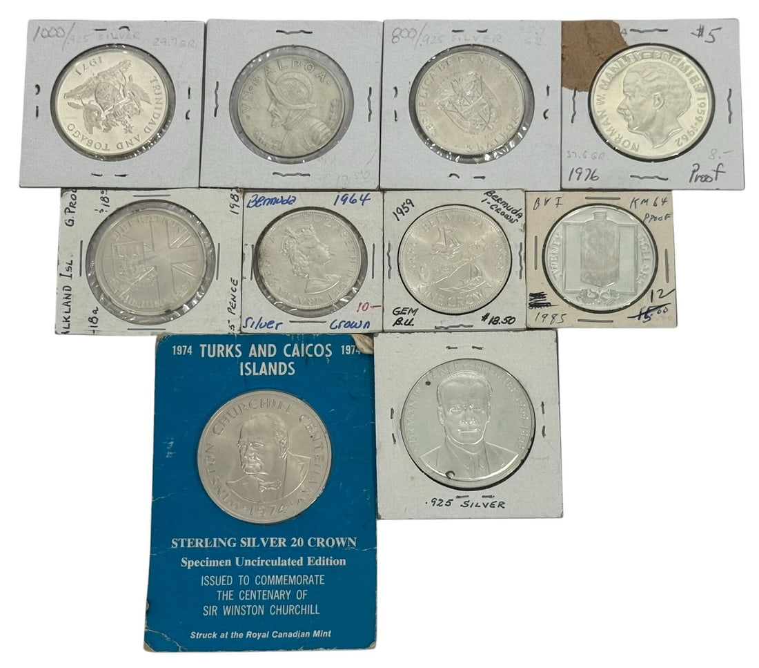 World Silver Coins, Mixed Nations & Dates 10pc LOT (1 of 11)