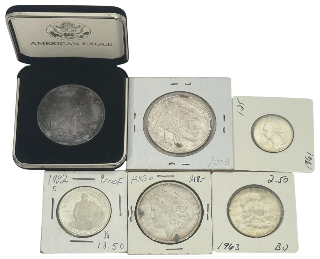 U.S. Coins Including Silver Eagle, Morgan 6pc LOT (1 of 14)