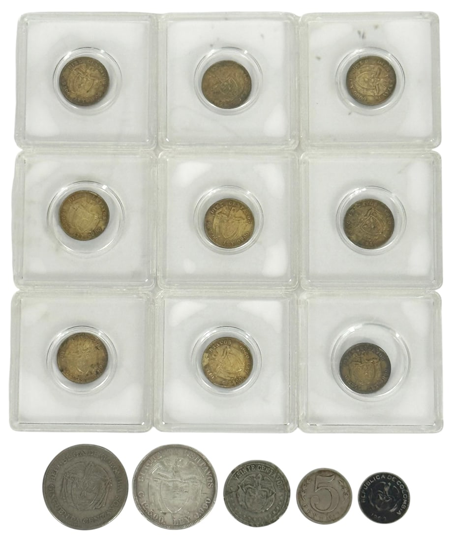 Colombian Coins Silver & Early Centavos 14pc LOT (1 of 4)