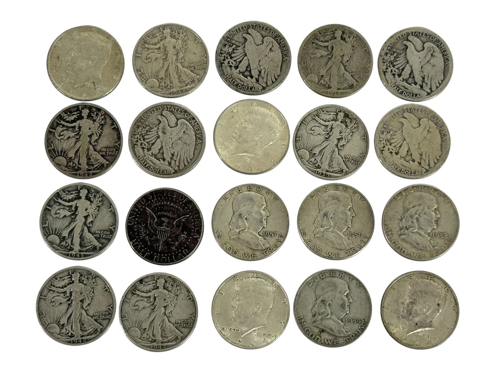 United States 90% Silver Half Dollar Coins 20pcs (1 of 13)