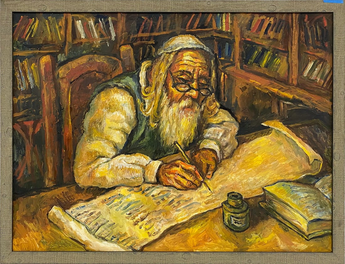 Rabbi Portrait Oil Painting on Canvas SIGNED (1 of 5)