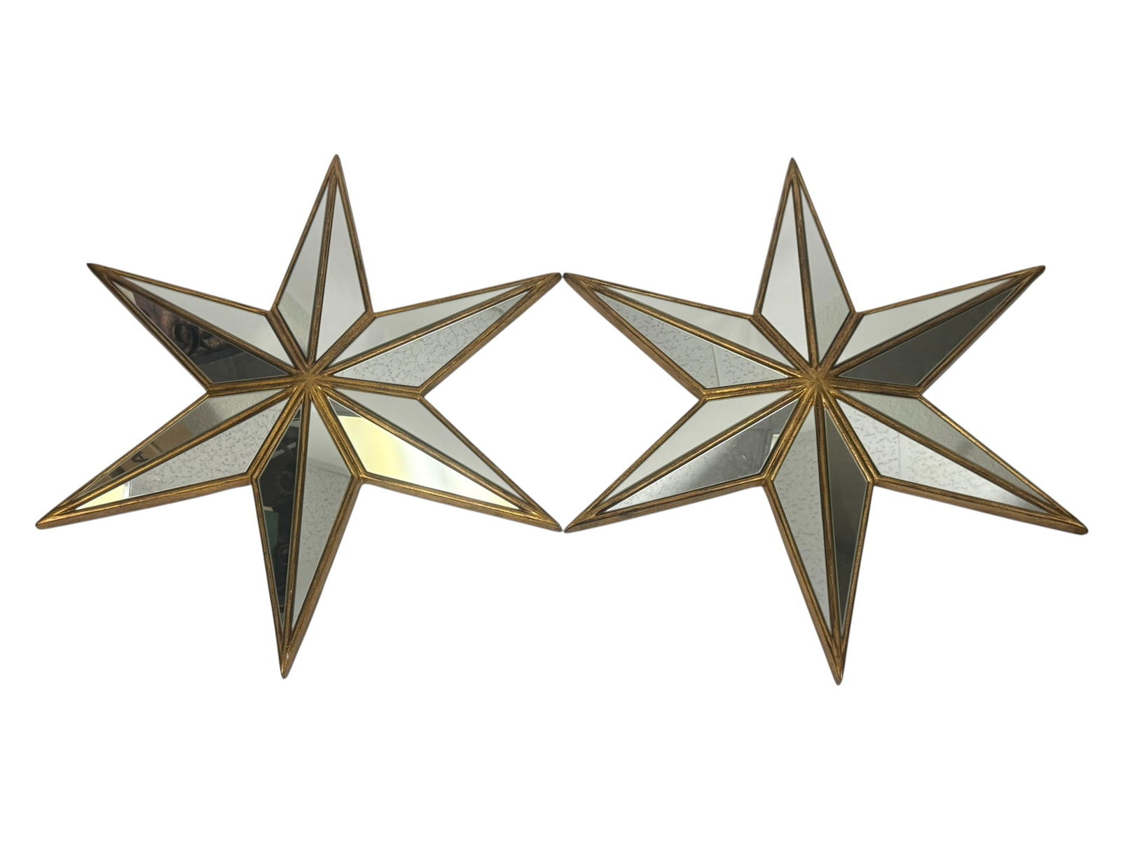 Pair of Zelda Gold Star Modern 3D Wall Mirrors (1 of 5)