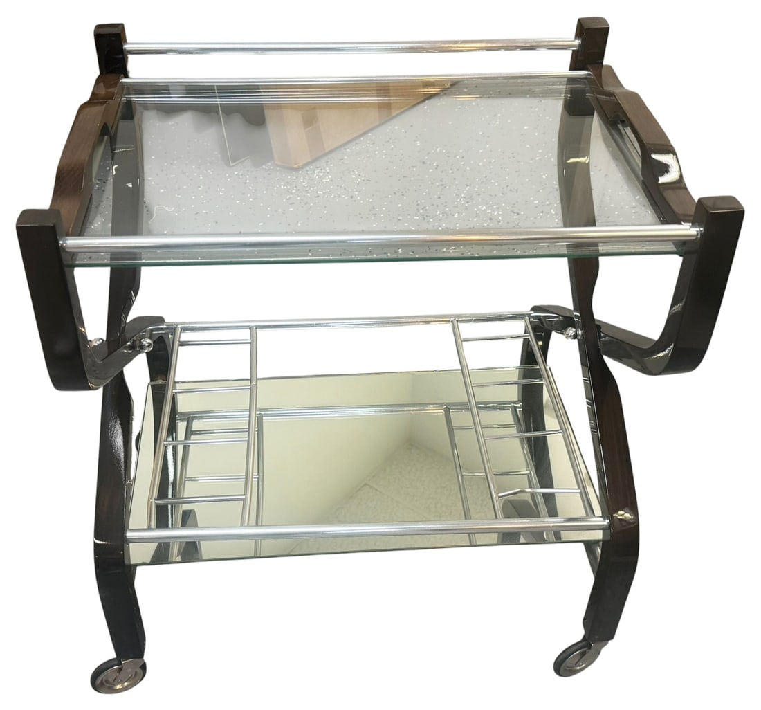 Mid-Century Modern Deco Bar Cart w/ Removable Tray (1 of 2)