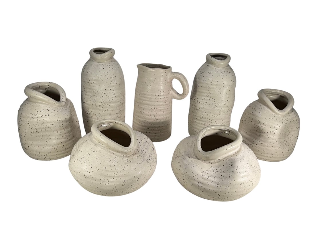 Nordic Rustic Pottery Pitcher & Vases 7pc LOT (1 of 8)