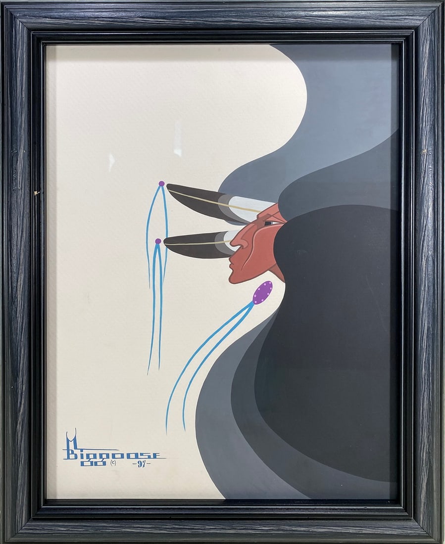 Marcellus Biggoose B.1943 Native Profile Serigraph (1 of 4)