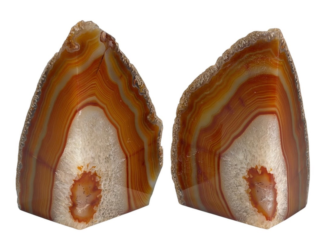 Natural Agate Geode Semi Polished Stones 2pc LOT (1 of 5)