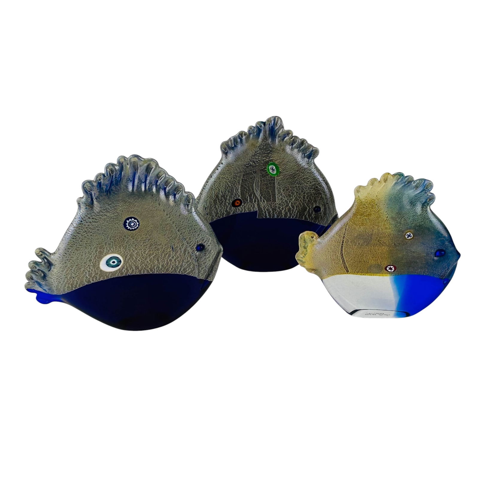 Murano Glass Studio Reef Fish Sculpture LOT SIGNED (1 of 7)