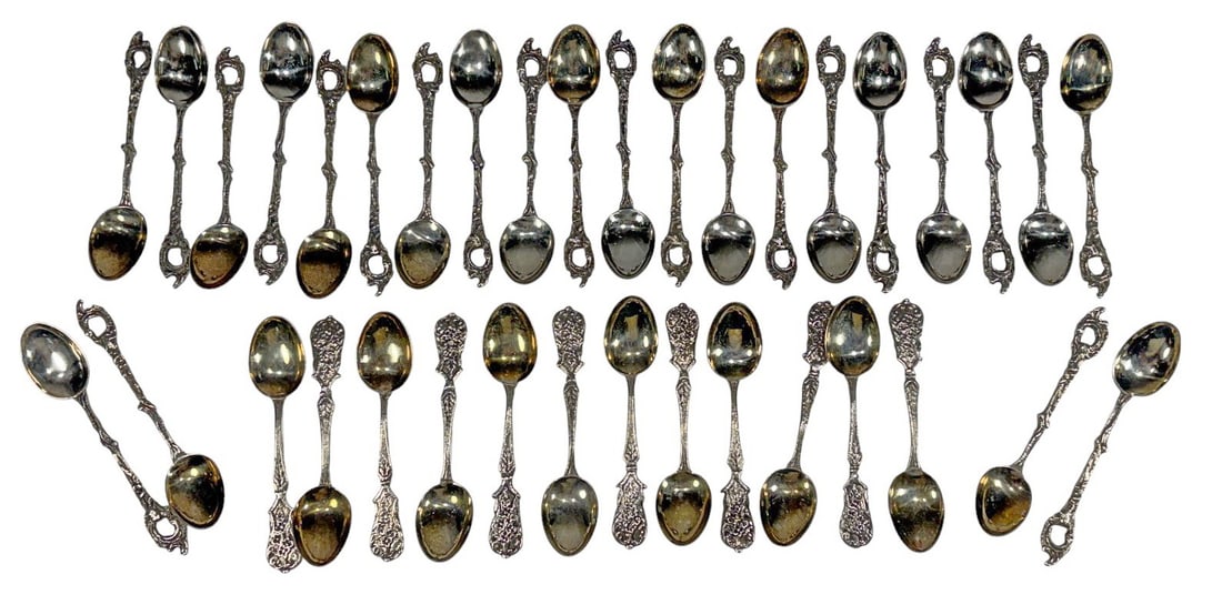 Vintage .800 Silver Demitasse Spoons 36pc LOT (1 of 6)