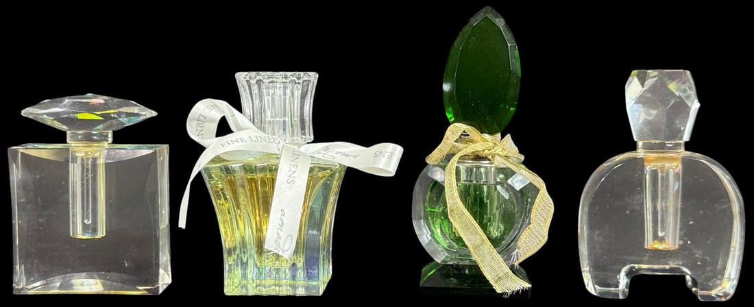 Vintage Glass Perfume Bottles 4pc ESTATE LOT (1 of 6)