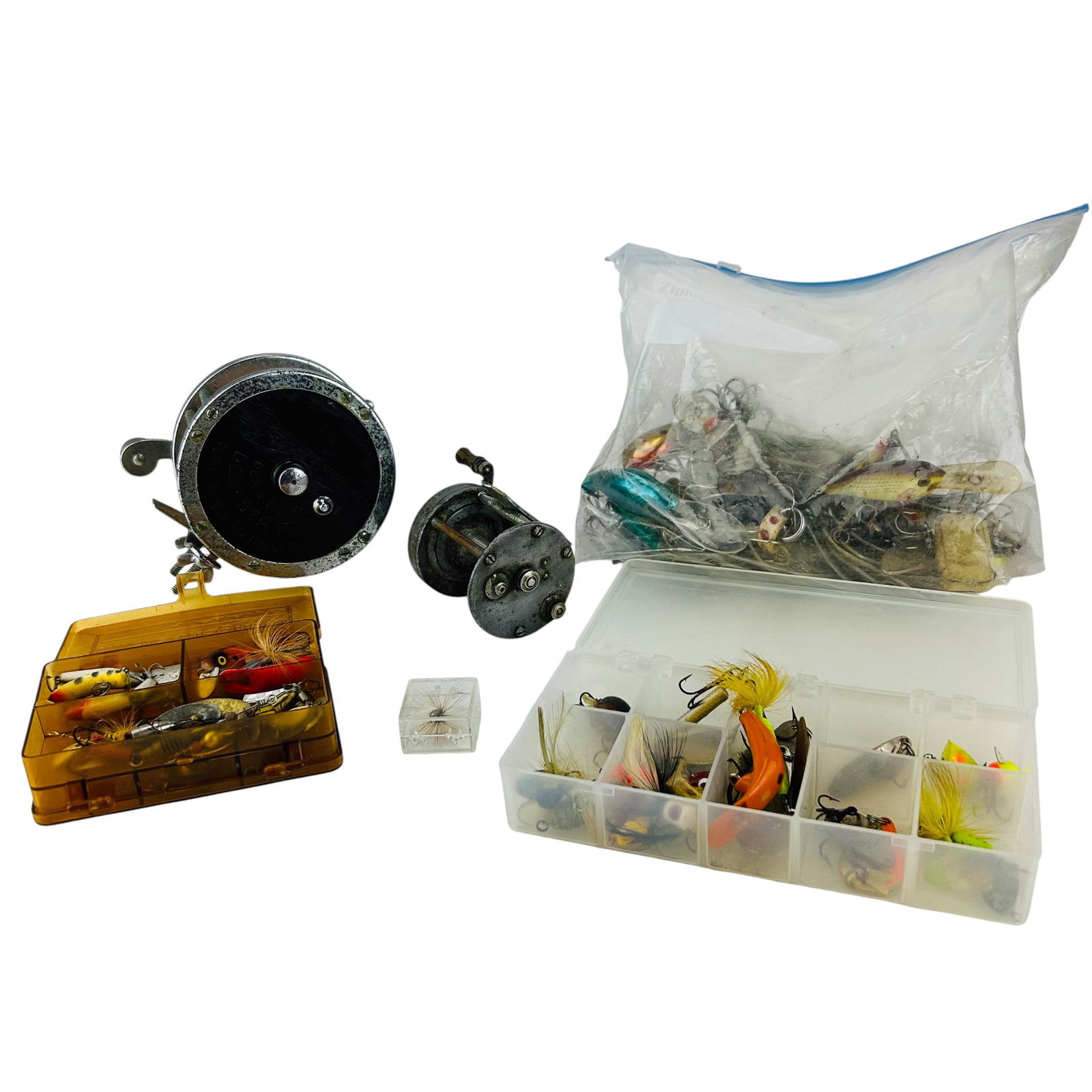 Penn Pflueger Reels w Fly Fish & Spoon Lures LOT (1 of 9)