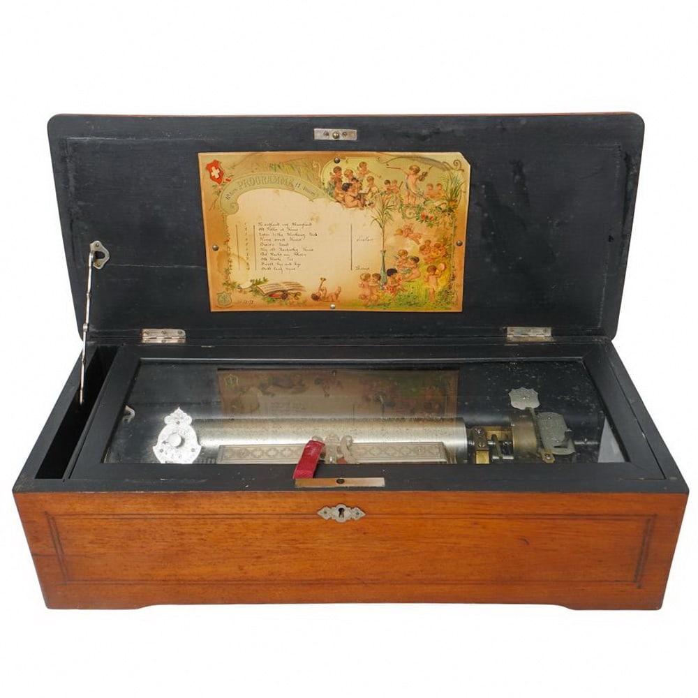 19th C Swiss Cylinder Music Box Jacot Safety Check (1 of 10)