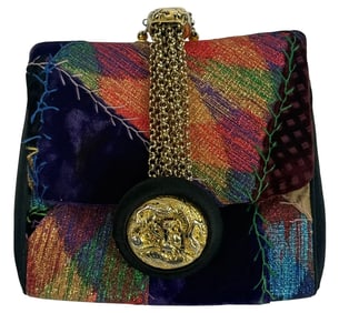 Judith Leiber Patchwork Dragon Clasp Evening Bag