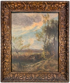 Antique Landscape Oil Painting on Canvas SIGNED
