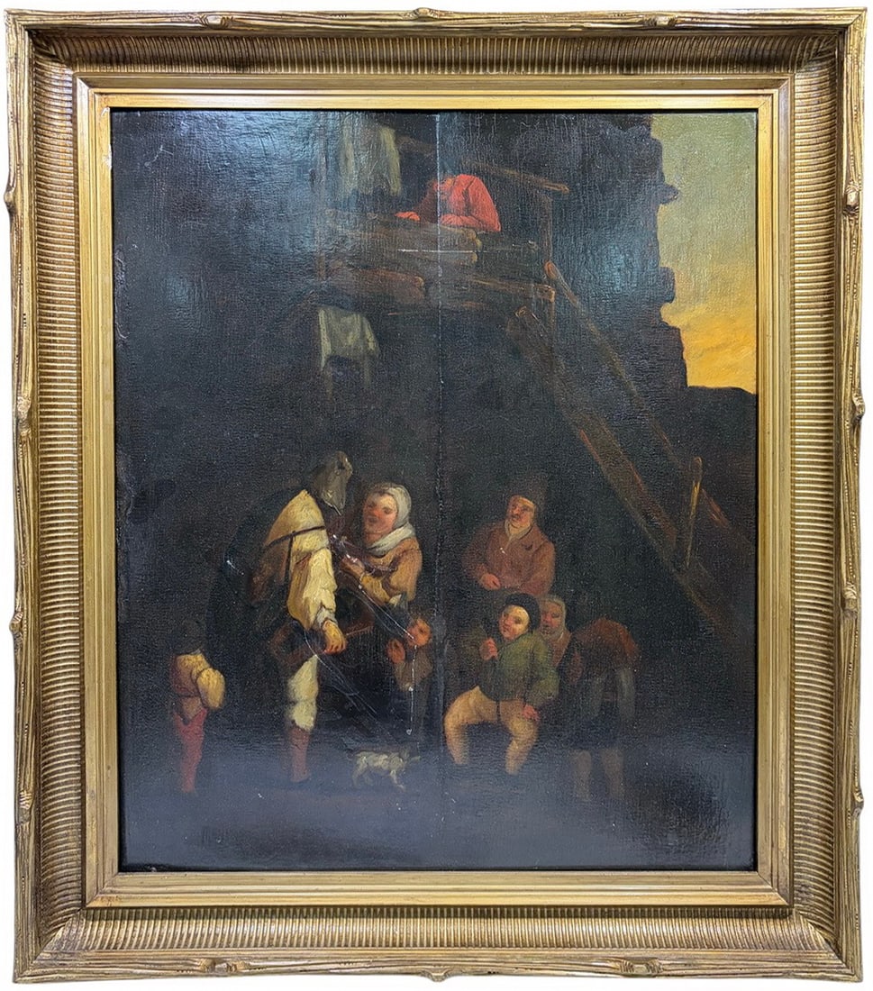 17th/18th C David Teniers Style Oil on Wood (1 of 8)