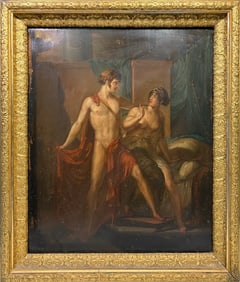 19th C. Neoclassical Oil Painting on Copper