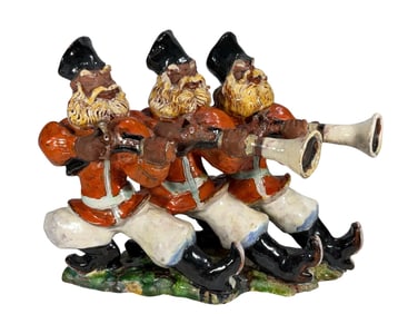 Russian Cossacks with Guns Ceramic Statue