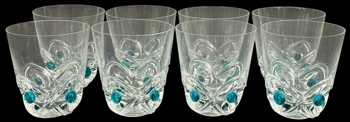 Lalique 'Floride' Crystal Whiskey Tumblers 8pc SET