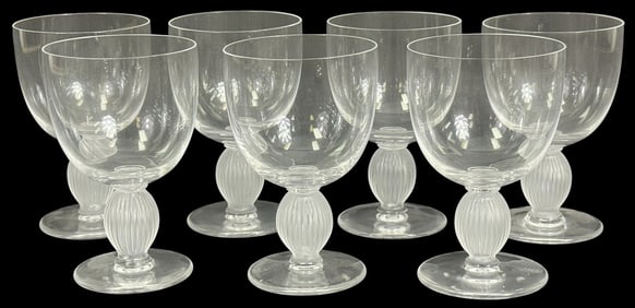 Lalique French Crystal Langeais Glasses 8pc SET