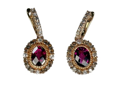 Le Vian 14k Rose Gold Sapphires & Garnet Earrings