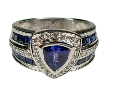 Le Vian 14kt White Gold Tanzanite & Diamond Ring