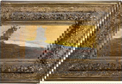 Antique European Oil Painting on Wood SIGNED