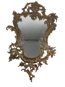 Antique Rococo Style Gilt Bronze Wall Mirror
