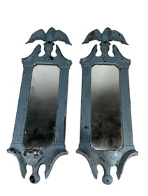 American Eagle Pair of Painted Metal Wall Mirrors