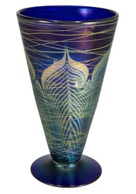 Artist Proof Iridescent Art Glass Vase SIGNED