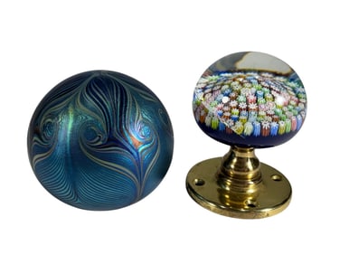 Orient Flume Paperweight & Millefiori Door Handle