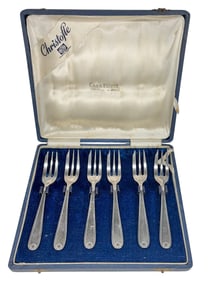 Christofle Silverplated Fish Service Forks 6pc SET