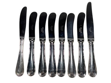 Christofle Rubans Silverplated Knife 8pc SET