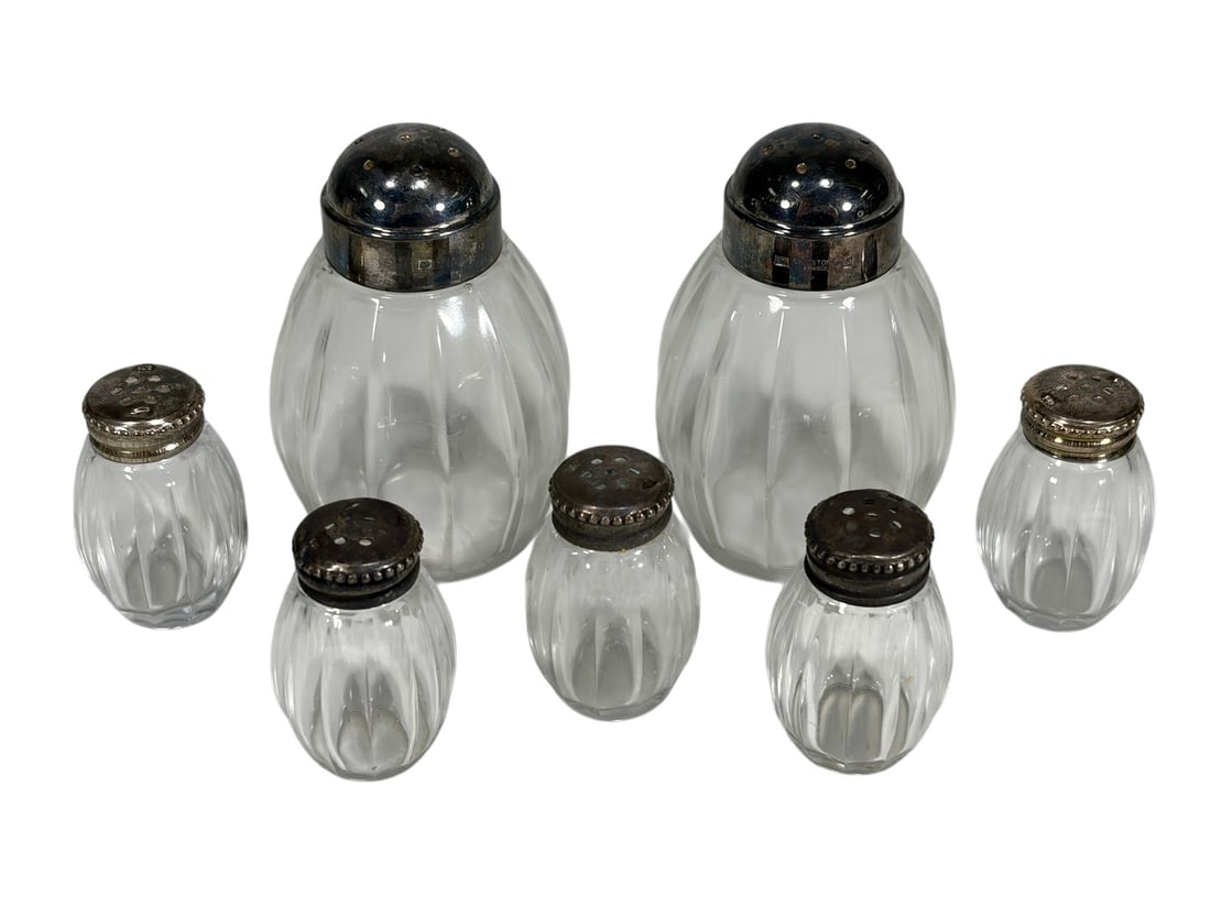 Christofle 925 Silver Salt Pepper Shakers 7pc SET (1 of 6)