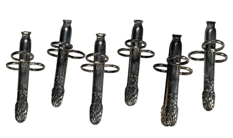 French Christofle Asparagus Tongs 6pc SET